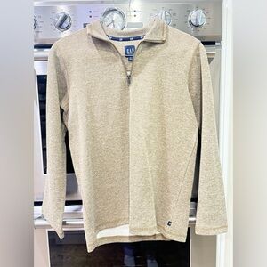 GAP Men's Zip-Neck Sweater in Light Beige Heather